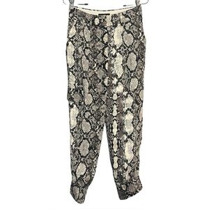 Express Monochrome Snakeskin Ankle High Rise Tapered Trousers